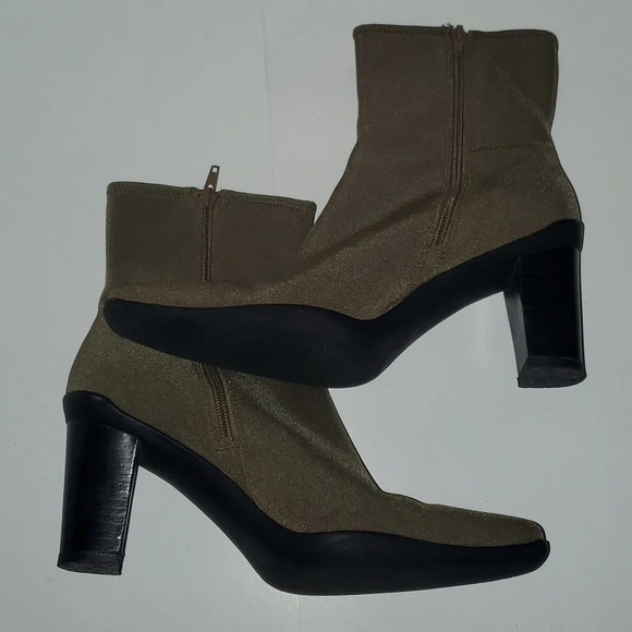 Apostrophe Womens Ankle Boot Heels Size 10M Beige Fabric Pointed Toe 'Naomi' - Picture 11 of 15